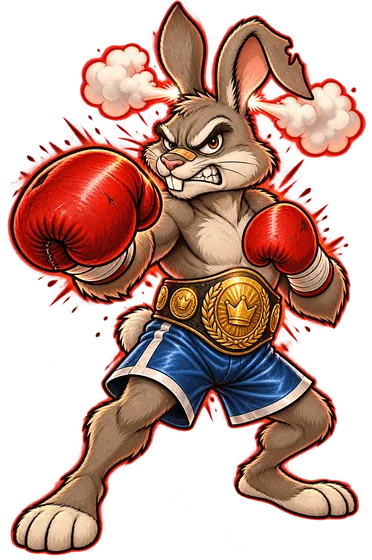 The rabbit wearing the title belt